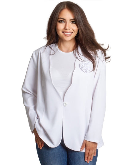 Sacou elegant pentru femei cu mâneci scurte - Negru