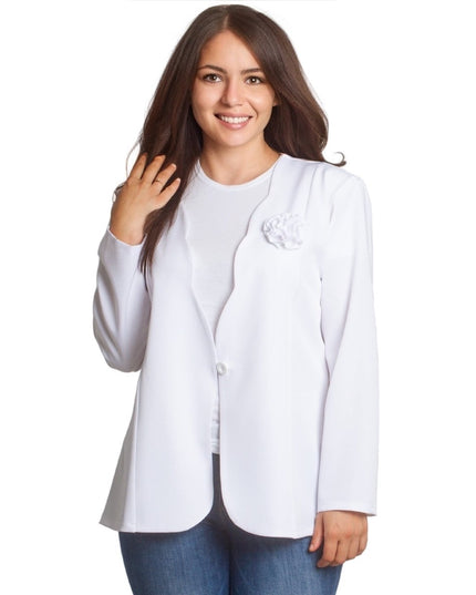 Sacou elegant pentru femei cu mâneci scurte - Negru