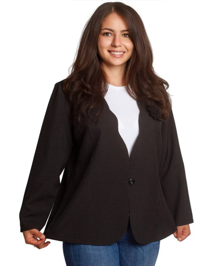 Sacou elegant pentru femei cu mâneci scurte - Negru