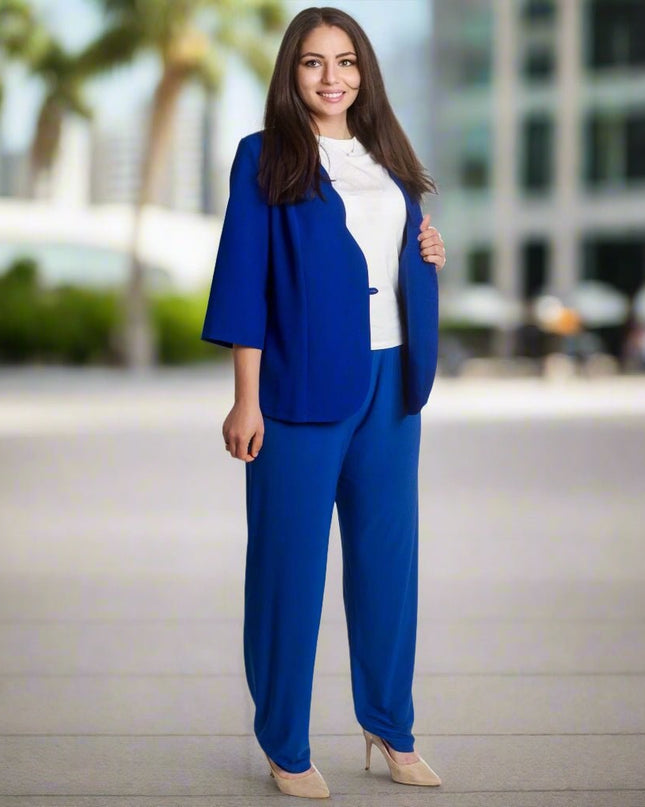 Jachetă formală lejeră în culoarea albastru regal și mărimi maxi