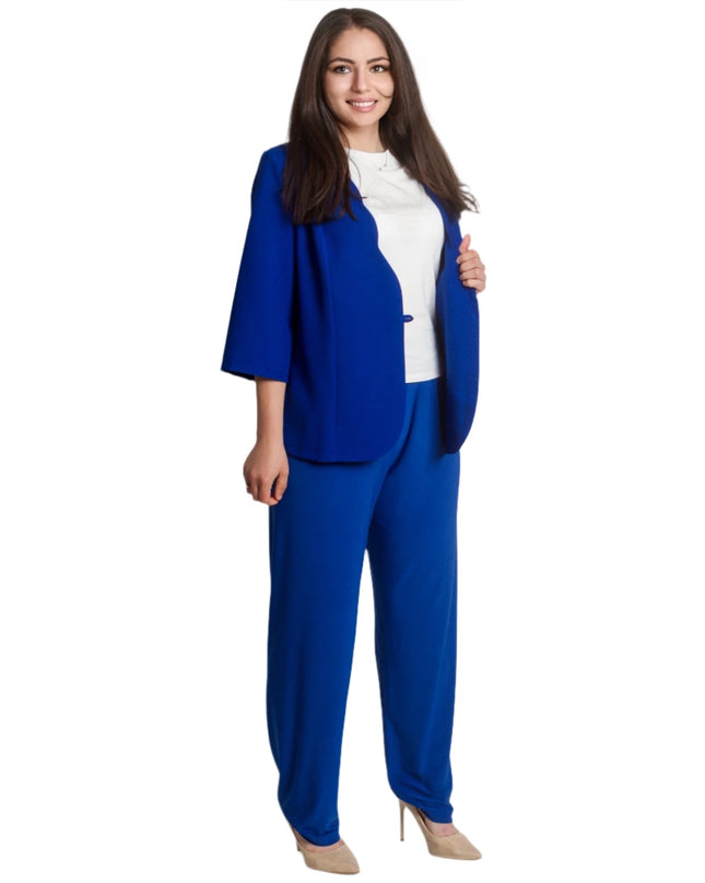 Jachetă formală lejeră în culoarea albastru regal și mărimi maxi