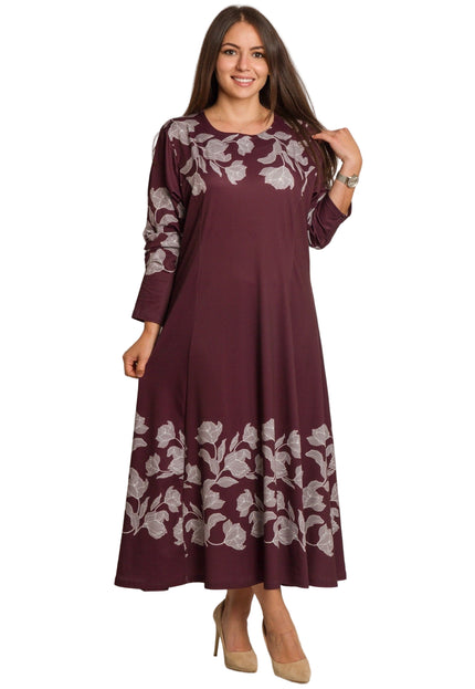 Rochie lungă elegantă, mărimi mari - Model floral