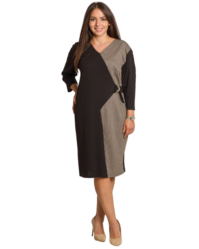 Rochie lungă elegantă, mărimi mari - Model floral