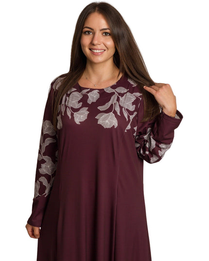 Rochie lungă elegantă, mărimi mari - Model floral