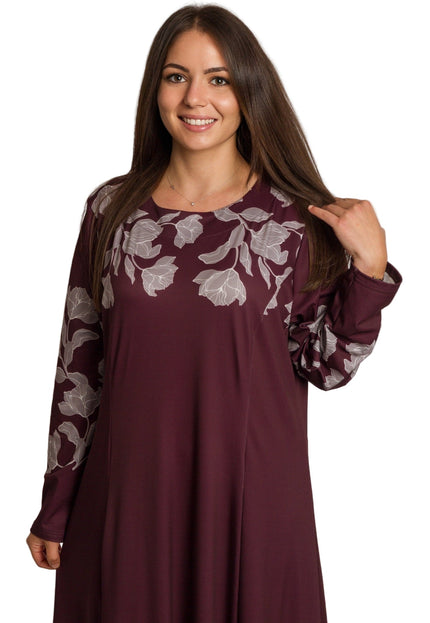 Rochie lungă elegantă, mărimi mari - Model floral