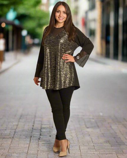 Set maxi pentru femei, verde, cu bluză și pantaloni colorați