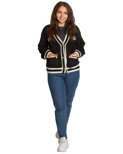 Cardigan elegant supradimensionat în culoarea mocha