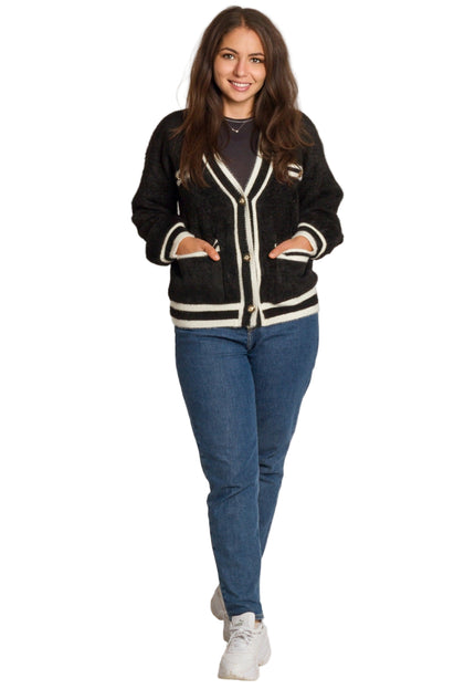 Cardigan elegant supradimensionat în culoarea mocha