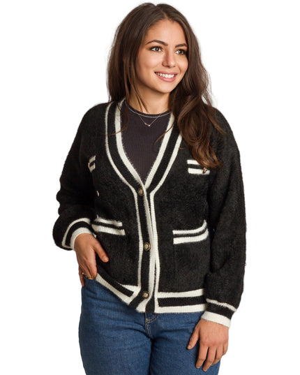 Cardigan elegant supradimensionat în culoarea mocha