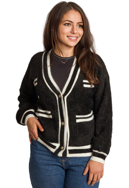 Cardigan elegant supradimensionat în culoarea mocha