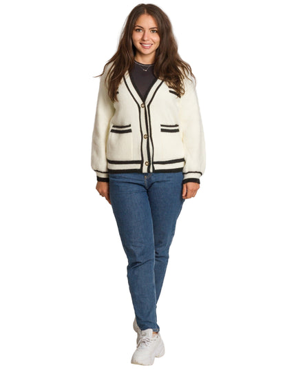 Cardigan elegant supradimensionat în culoarea mocha