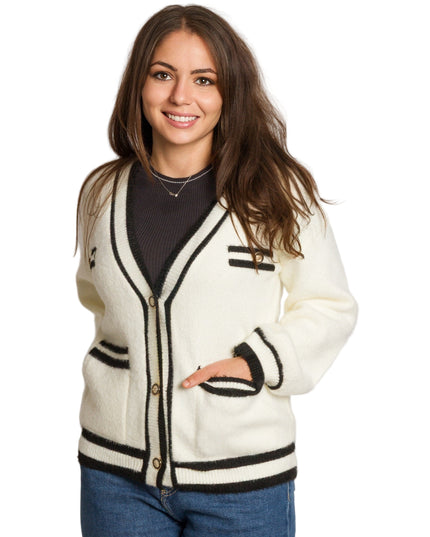 Cardigan elegant supradimensionat în culoarea mocha