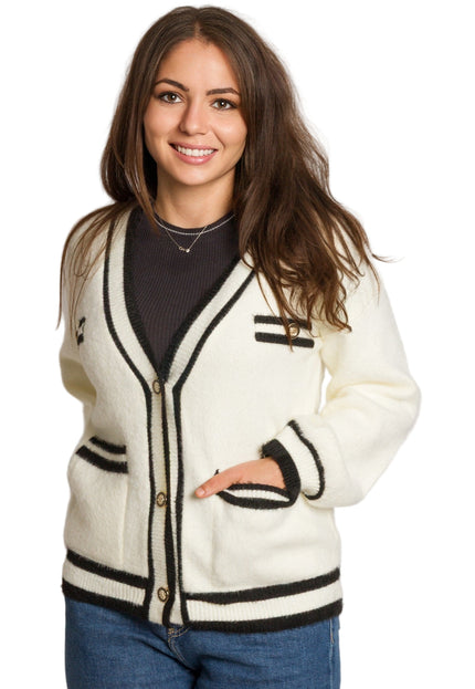 Cardigan elegant supradimensionat în culoarea mocha