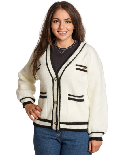 Cardigan elegant supradimensionat în culoarea mocha