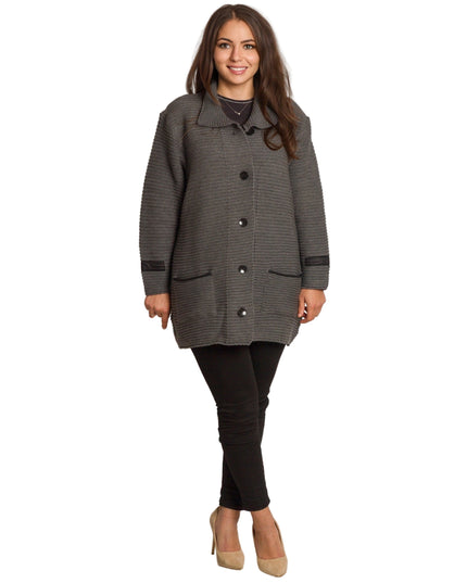 Cardigan elegant supradimensionat în culoarea mocha