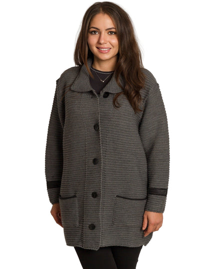Cardigan elegant supradimensionat în culoarea mocha