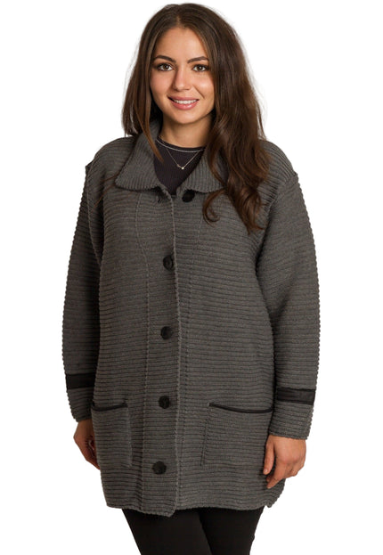 Cardigan elegant supradimensionat în culoarea mocha