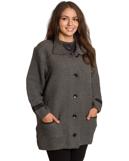 Cardigan elegant supradimensionat în culoarea mocha