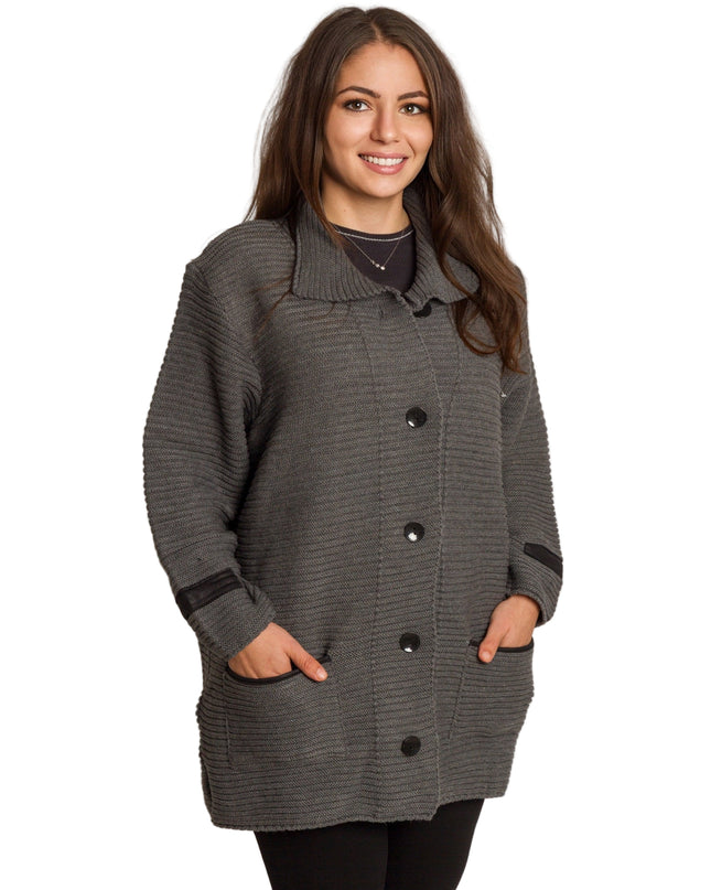Cardigan elegant supradimensionat în culoarea mocha