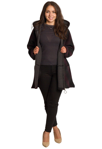 Palton de damă din burete cu glugă, mărimi mari 5XL și 6XL