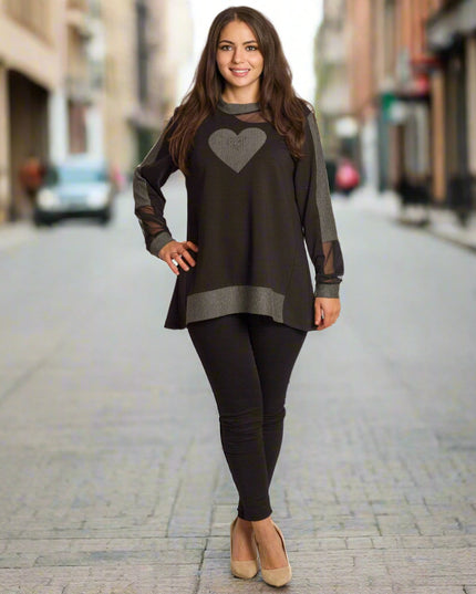 Set maxi pentru femei, verde, cu bluză și pantaloni colorați