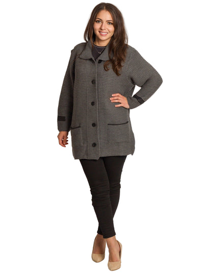 Cardigan elegant supradimensionat în culoarea mocha