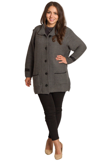 Cardigan elegant supradimensionat în culoarea mocha