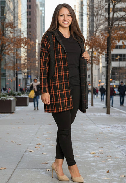 Cardigan elegant supradimensionat în culoarea mocha