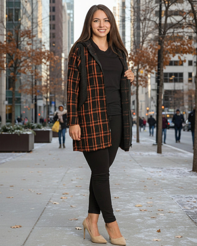 Cardigan elegant supradimensionat în culoarea mocha