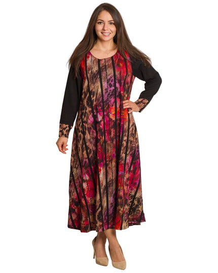 Rochie de vară din șifon, mărime maxi, cu motive florale