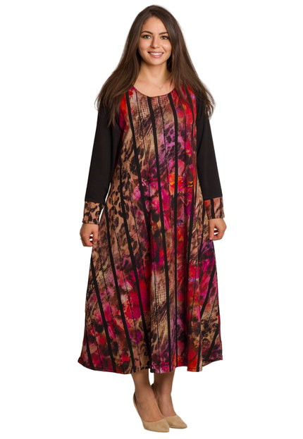 Rochie de vară din șifon, mărime maxi, cu motive florale