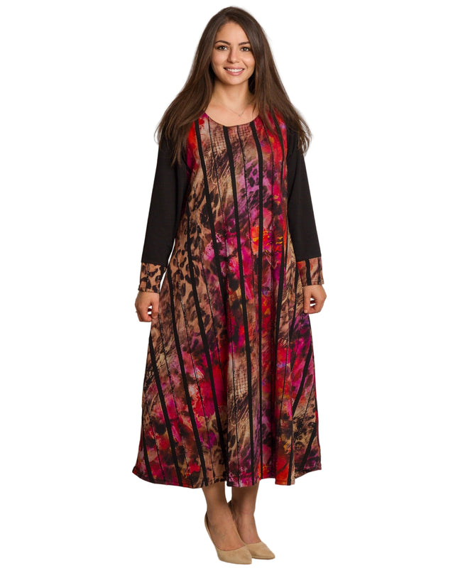 Rochie de vară din șifon, mărime maxi, cu motive florale