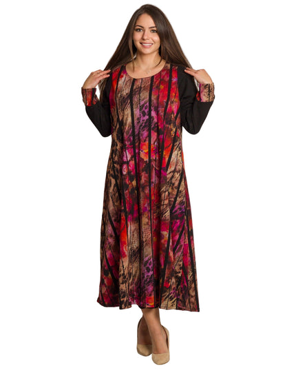 Rochie de vară din șifon, mărime maxi, cu motive florale