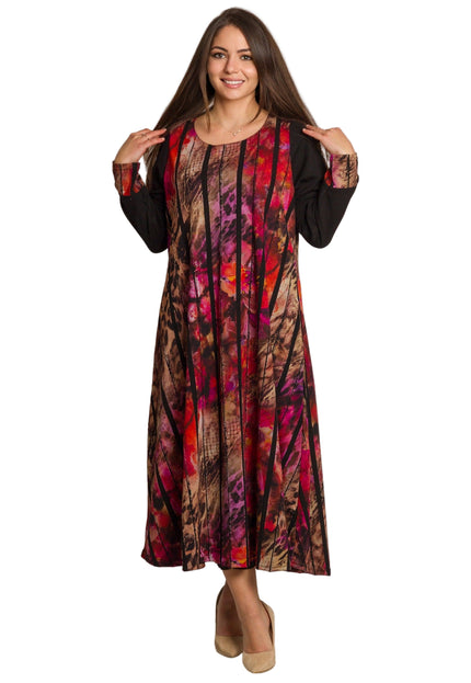 Rochie de vară din șifon, mărime maxi, cu motive florale