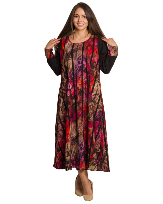 Rochie de vară din șifon, mărime maxi, cu motive florale