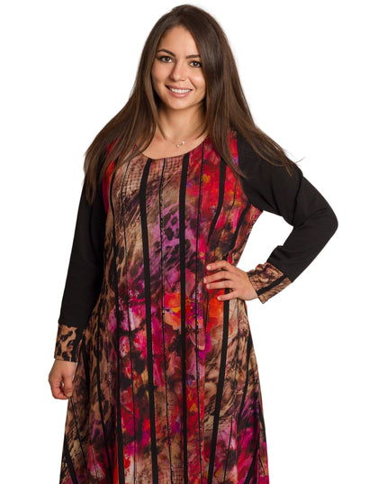 Rochie de vară din șifon, mărime maxi, cu motive florale