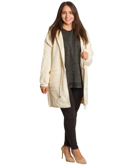 Jachetă de damă din burete cu glugă și buzunare