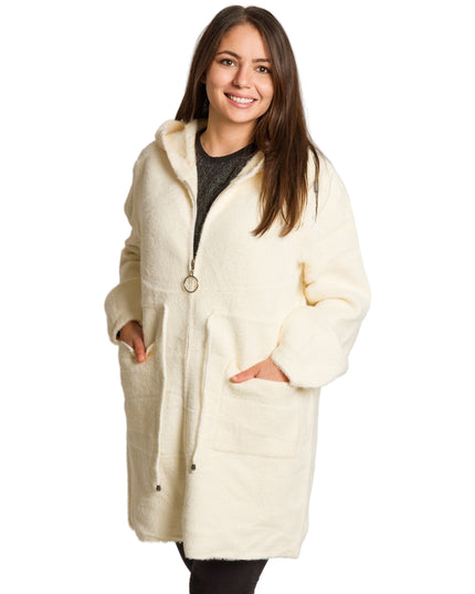 Jachetă de damă din burete cu glugă și buzunare