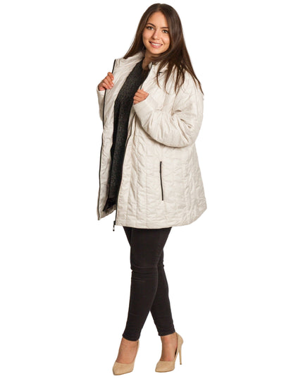 Jachetă de damă din burete cu glugă și buzunare