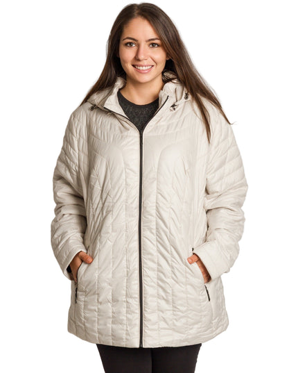 Jachetă de damă din burete cu glugă și buzunare