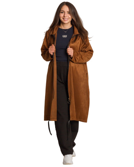 Cardigan elegant supradimensionat în culoarea mocha