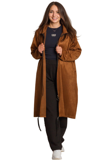 Cardigan elegant supradimensionat în culoarea mocha