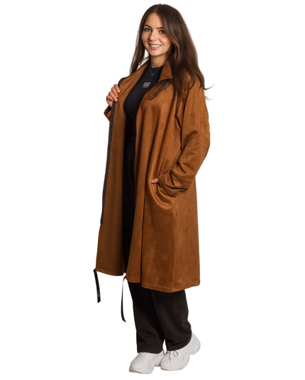Cardigan elegant supradimensionat în culoarea mocha