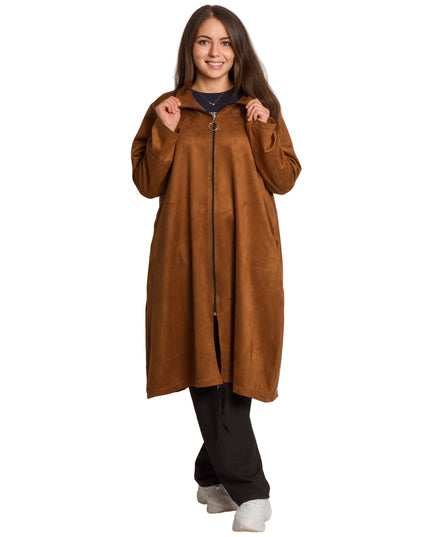 Cardigan elegant supradimensionat în culoarea mocha