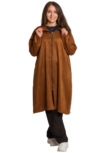 Cardigan elegant supradimensionat în culoarea mocha
