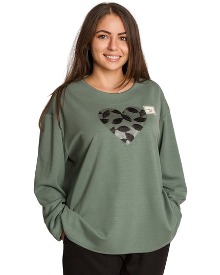 Set maxi pentru femei, verde, cu bluză și pantaloni colorați