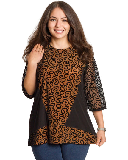 Tunică maxi elegantă cu tul frumos și mâneci 3/4