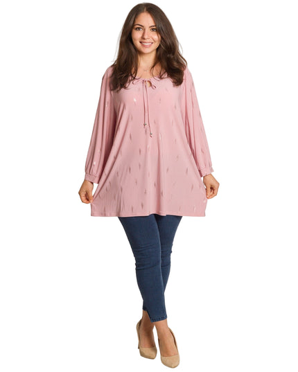 Tunică formală evazată cu tul în mărimi maxi