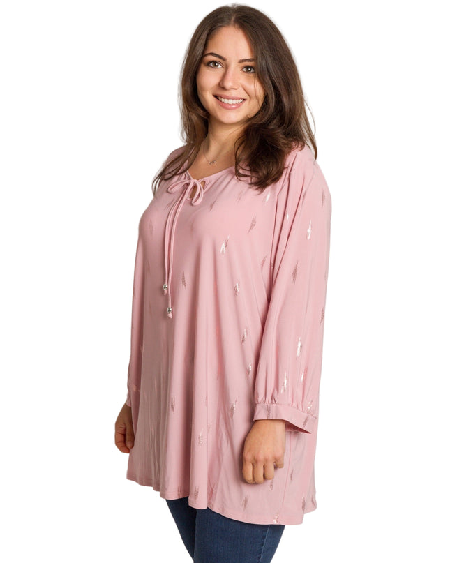 Tunică formală evazată cu tul în mărimi maxi