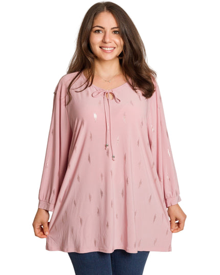 Tunică formală evazată cu tul în mărimi maxi